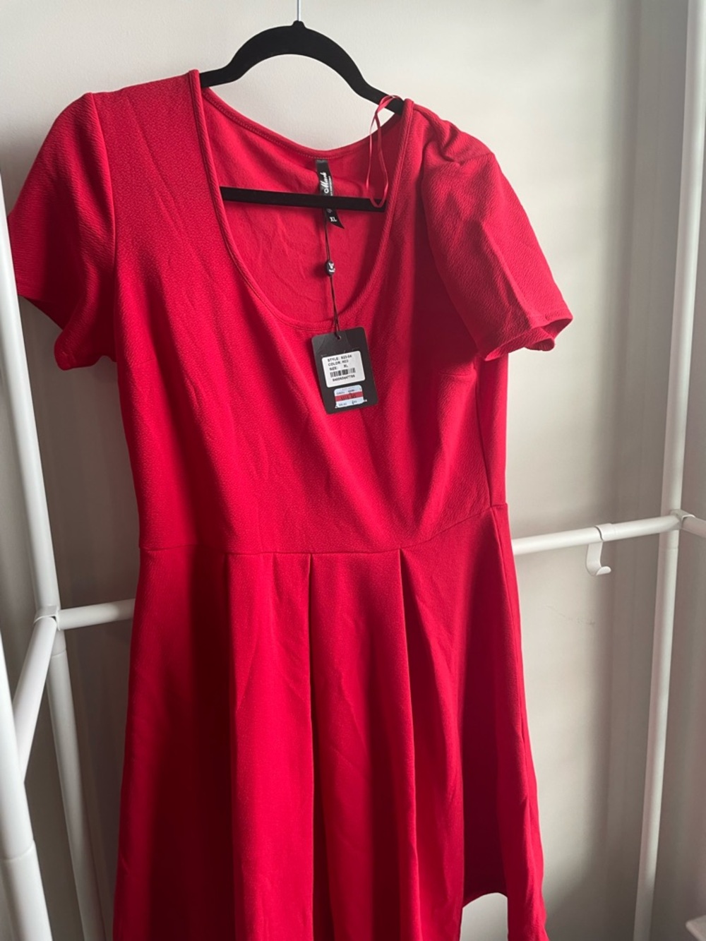 White Mark Red Scoop-Neck Fit & Flare Mini Dress
